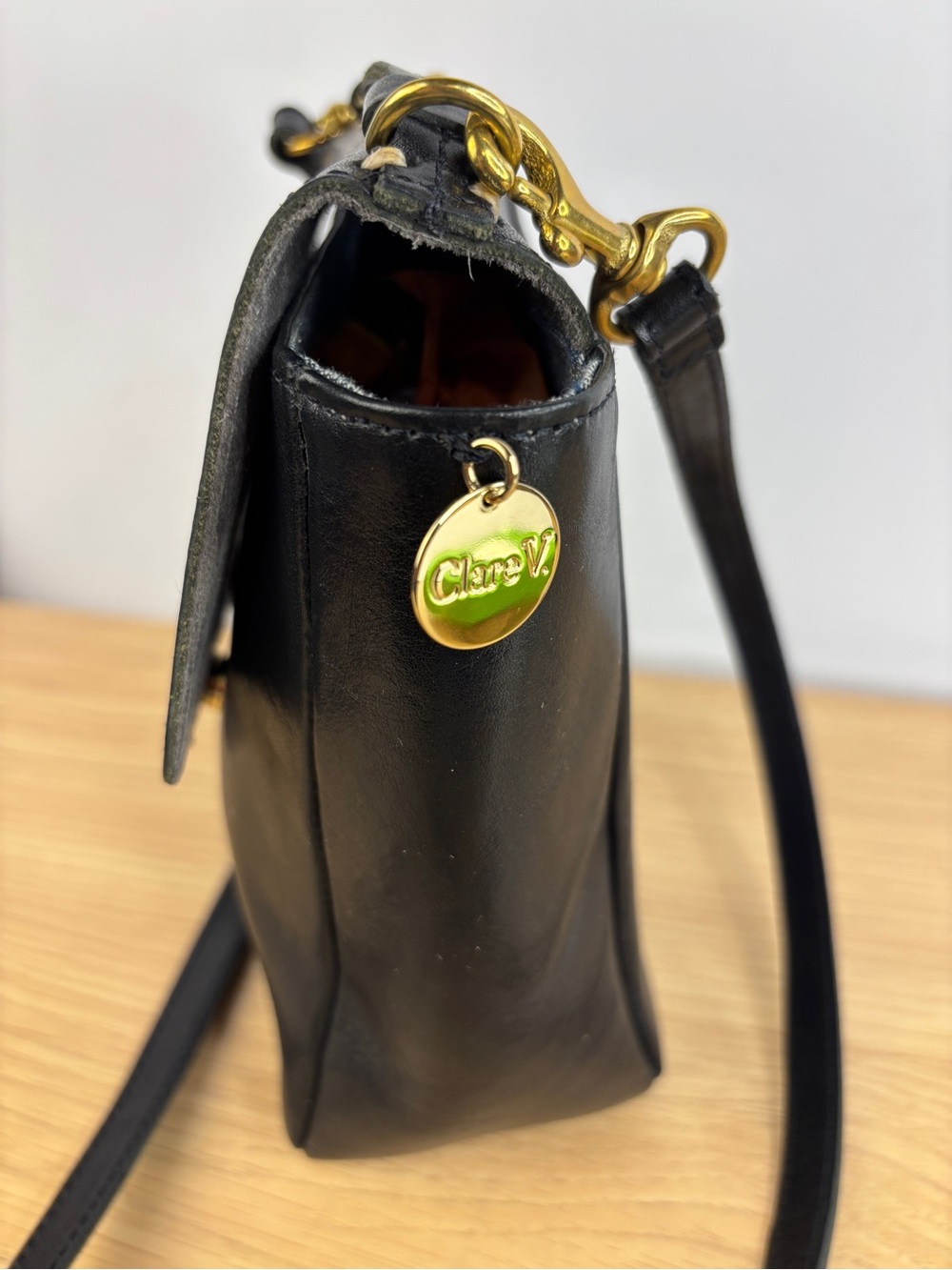 Clare V. Pocket Bag in Black Quality Leather - Picture 2 of 10